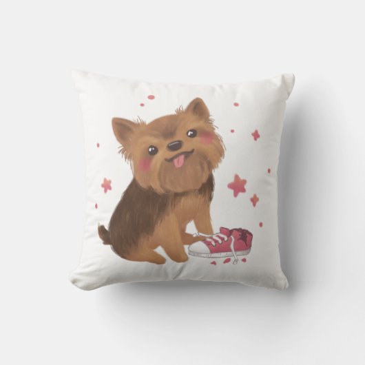 Yorkie der Niedlichste Trouble Maker Kissen (Vorderseite)