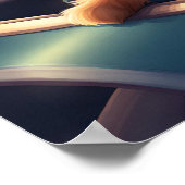 Yorkie, die in der Flugzeug-KI fliegt, erzeugt Hun Poster (Ecke)