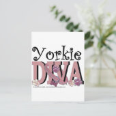 Yorkie DIVA Postkarte (Stehend Vorderseite)