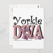 Yorkie DIVA Postkarte (Vorne/Hinten)