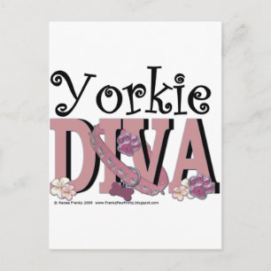Yorkie DIVA Postkarte
