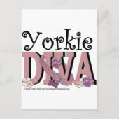 Yorkie DIVA Postkarte (Vorderseite)