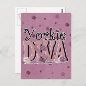 Yorkie DIVA Postkarte (Vorne/Hinten)