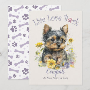 Yorkie Dog Adoption, Gotcha Day Karte