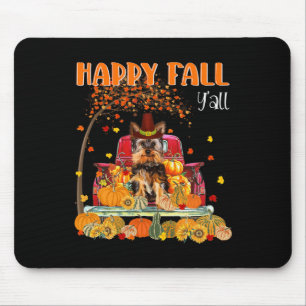 Yorkie Dog Autumn Fall Pumpkin Truck Mappe Thanksg Mousepad
