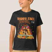Yorkie Dog Autumn Fall Pumpkin Truck Mappe Thanksg T-Shirt (Vorderseite)
