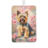 Yorkie Dog Blume Autolufterfrischer (Rückseite)