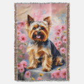 Yorkie Dog Blume Decke (Vorderseite Vertikal)