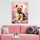Yorkie Dog Blume Leinwanddruck (Insitu (Wohnzimmer))