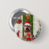 Yorkie Dog Christmas Button (Vorne & Hinten)
