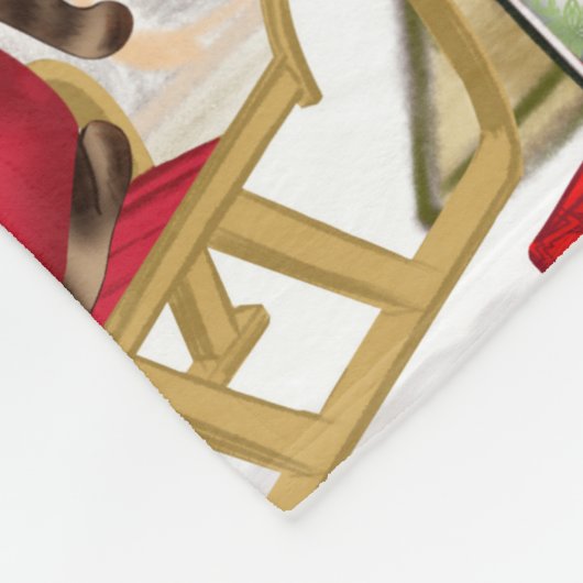 Yorkie Dog Christmas Fleecedecke (Ecke)