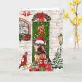 Yorkie Dog Christmas Karte (Gelbe Blume)