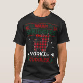 Yorkie Dog Christmas Pajama Ugly Weihnachtssüßer T-Shirt (Vorderseite)