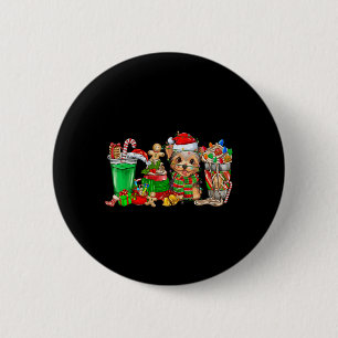 Yorkie Dog Christmas Pajamas Kaffee Latte Tasse Xm Button