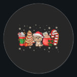 Yorkie Dog Christmas Pajamas Kaffee Latte Tasse Xm Runder Aufkleber<br><div class="desc">Yorkie Dog Christmas Pajamas Kaffee Latte Tasse Weihnachtsbaum</div>