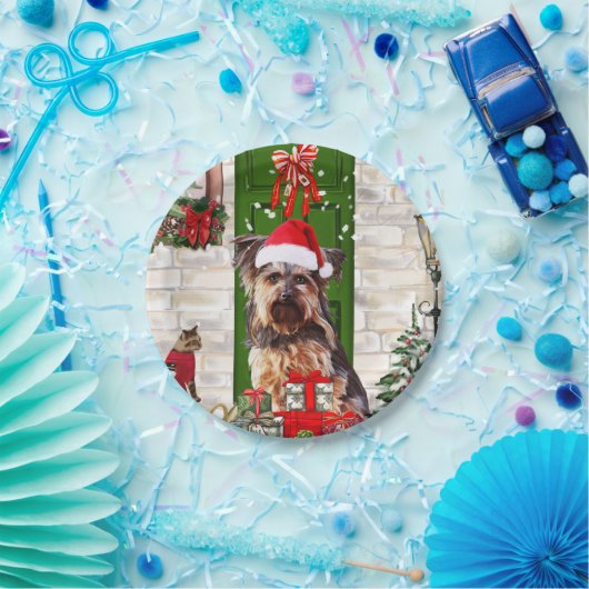 Yorkie Dog Christmas Pappteller (Party)