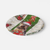 Yorkie Dog Christmas Pappteller (Schrägansicht)