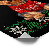 Yorkie Dog Christmas Wearing Ugly Christmas Sweate Poster (Ecke)