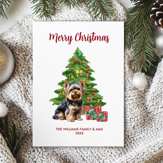 Yorkie Dog Feiertagskarte