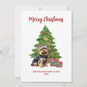 Yorkie Dog Feiertagskarte (Vorderseite)