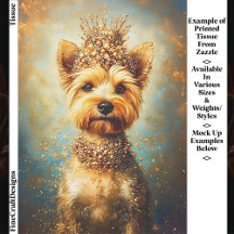 Yorkie Dog, Gold Crown & Jewel Collar EA5 Decoupag