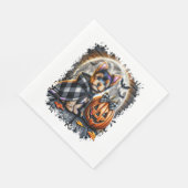 Yorkie Dog Halloween Square Serviette (Ecke)