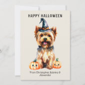 Yorkie Dog Happy Halloween Feiertagskarte (Vorderseite)