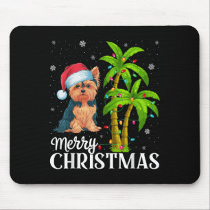 Yorkie Dog liebt Männer Frauen Weihnachtsbäume Mousepad