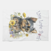 Yorkie Dog Mama Floral Geschirrtuch (Horizontal)