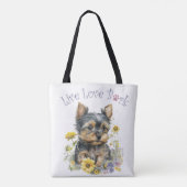 Yorkie Dog Mama Floral Tasche (Rückseite)