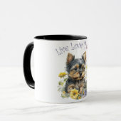 Yorkie Dog Mama Floral Tasse (Vorderseite Links)