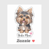 Yorkie Dog Mom Aufkleber (Blatt)
