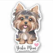 Yorkie Dog Mom Aufkleber (Vorderseite)