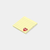 Yorkie Dog Paw Prints and Red Heart Lined 3x3 Post-it Klebezettel (angewinkelt)