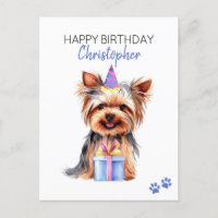 Yorkie Dog Personalisiert Happy Birthday