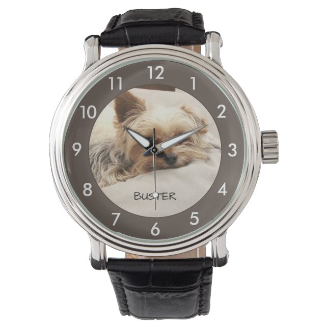 Yorkie Dog Personalisiert Watch Armbanduhr (Vorderseite)