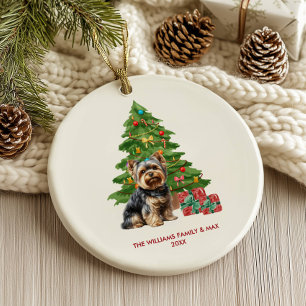 Yorkie Dog Personalisiert Weihnachten Keramik Ornament