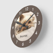 Yorkie Dog Personalized Round Clock Runde Wanduhr (Winkel)
