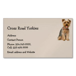 Yorkie Dog Pet Animal Logo Business Card Mag Magnetische Visitenkarte