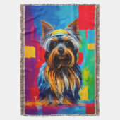Yorkie Dog Pop Art Decke (Vorderseite Vertikal)