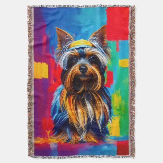 Yorkie Dog Pop Art Decke (Vorderseite Vertikal)