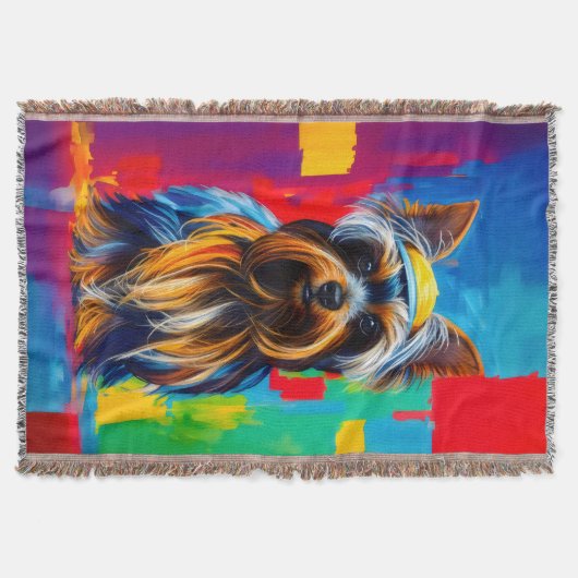 Yorkie Dog Pop Art Decke (Vorderseite)