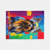 Yorkie Dog Pop Art Fleecedecke (Vorderseite (Horizontal))