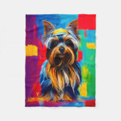 Yorkie Dog Pop Art Fleecedecke (Vorderseite)