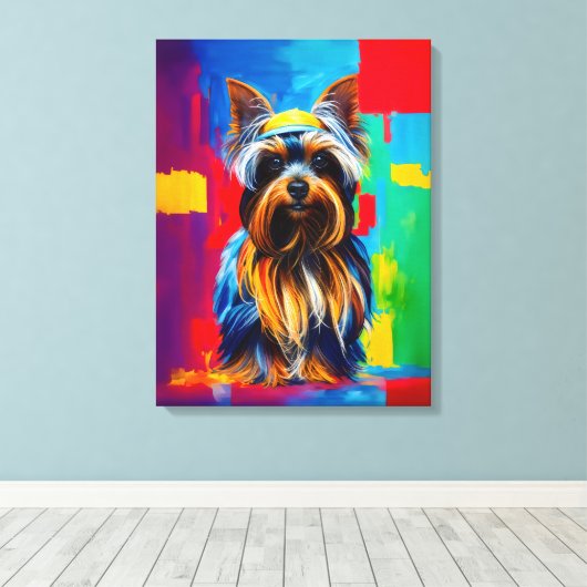 Yorkie dog Pop Art Leinwanddruck (Insitu (Holzboden))