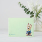 Yorkie Dog Postcard Postkarte (Stehend Vorderseite)