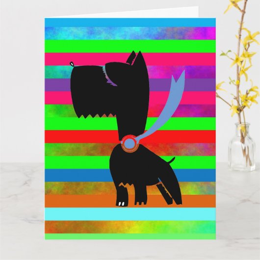 YORKIE DOG RAINBOW GIANT BIRTHDAY CARD KARTE (Gelbe Blume)