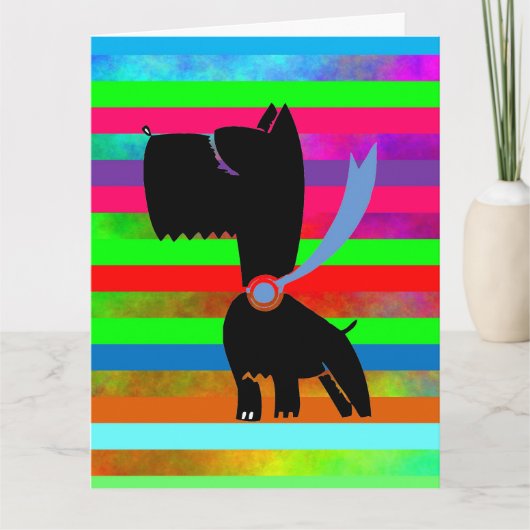 YORKIE DOG RAINBOW GIANT BIRTHDAY CARD KARTE (Vorderseite)