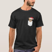 Yorkie Dog Santa Funny Christmas Pocket Longsleeve T-Shirt (Vorderseite)