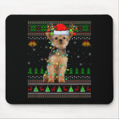 Yorkie Dog Ugly Christmas Sweaters Holiday Santa X Mousepad (Vorne)